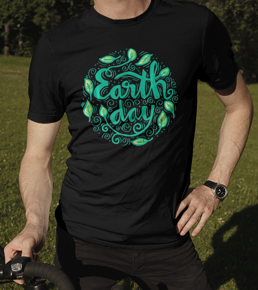Earth Day Green Leaf Swirl T-Shirt