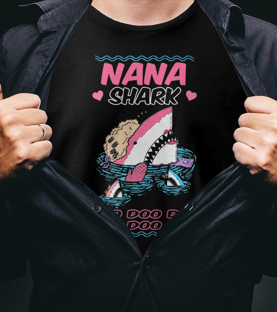 Nana Shark Doo Doo Doo Doo Doo Doo Funny Kids Video T-Shirt