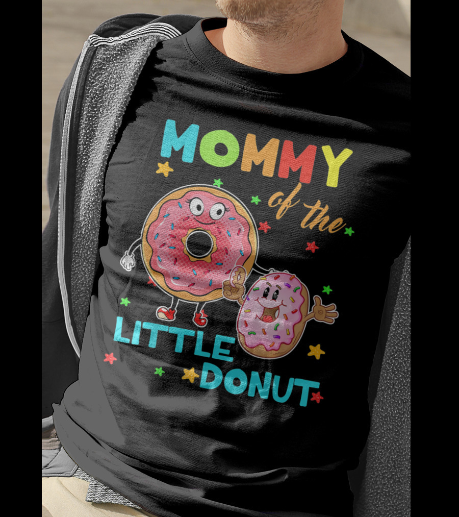 Mommy Of The Little Donut With Cute Colorful Cartoon Donuts And Stars T-Shirt