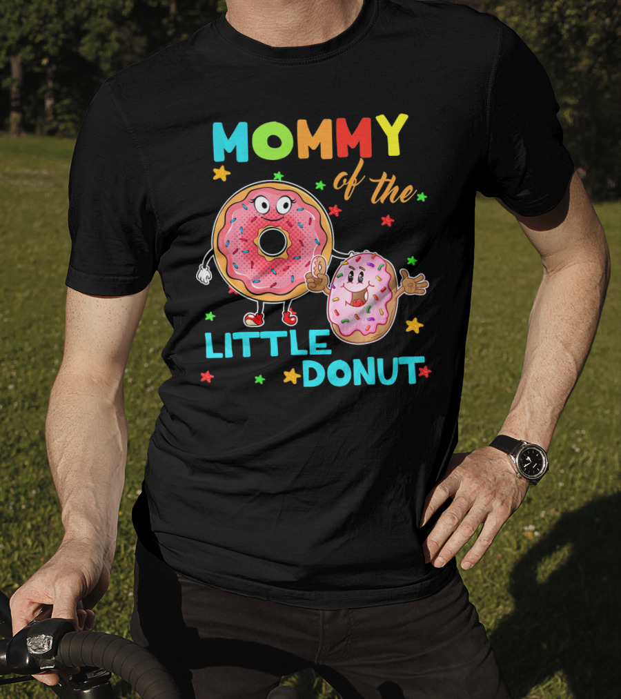 Mommy Of The Little Donut With Cute Colorful Cartoon Donuts And Stars T-Shirt