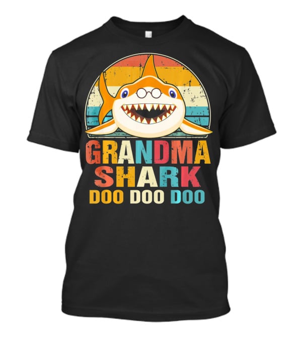 Grandma Shark Doo Doo Doo Retro T-Shirt