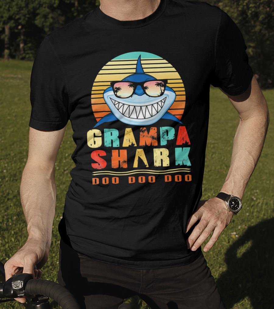 Grampa Shark Doo Doo Doo Retro Vintage T-Shirt