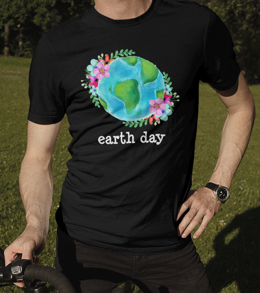 Earth Day Floral Globe Mother Nature T-Shirt
