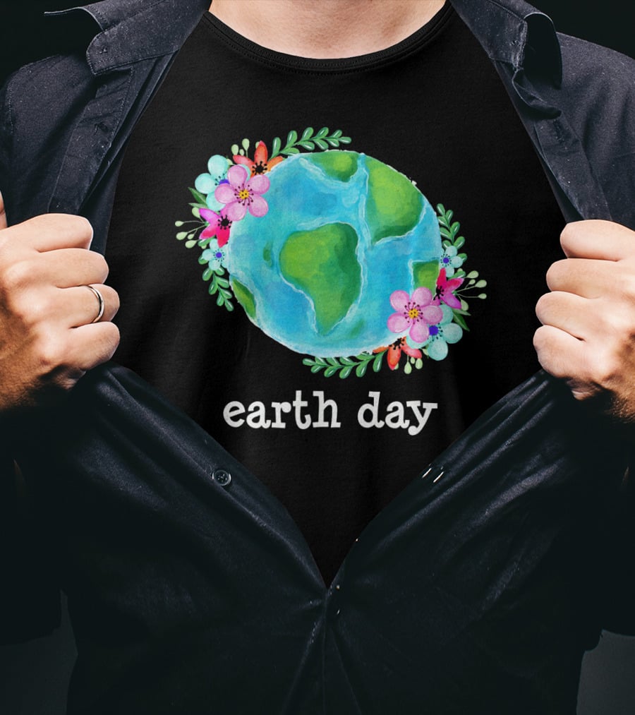 Earth Day Floral Globe Mother Nature T-Shirt