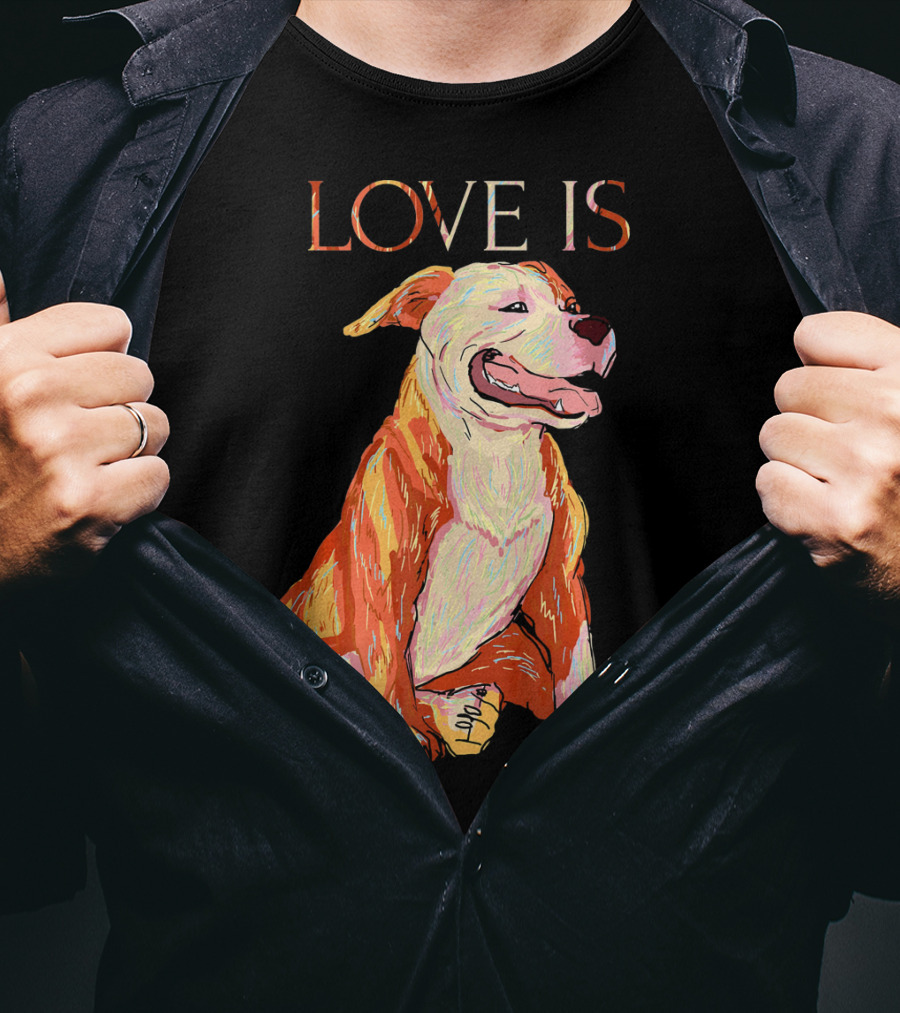 LOVE IS Pitbull Dog Cute T-Shirt