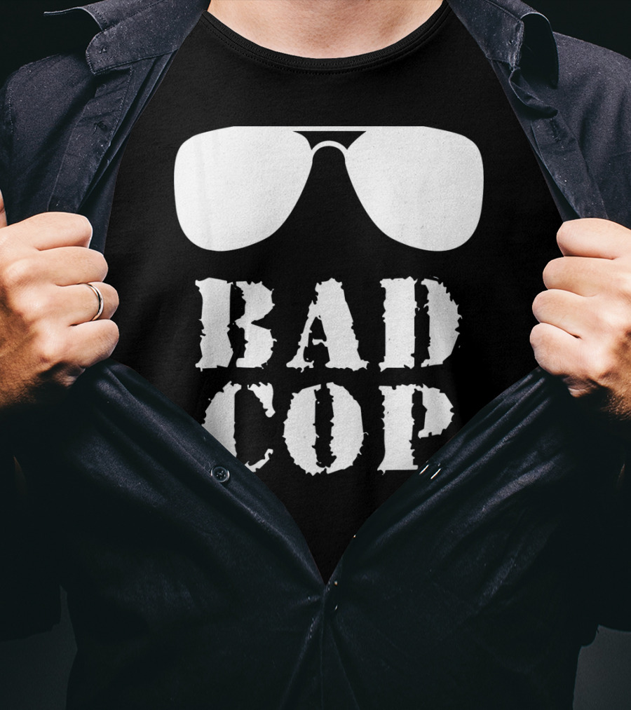 Bad Cop Funny Father And Son Matching Sunglasses T-Shirt