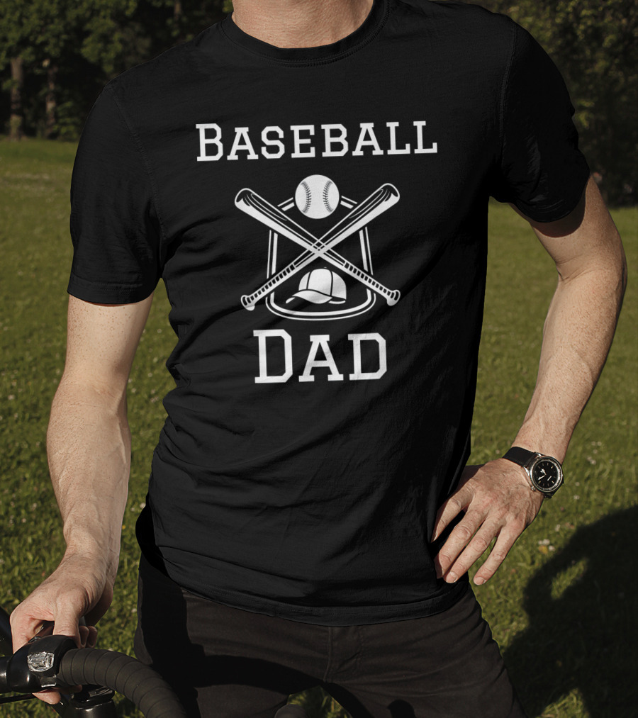 Baseball Dad Hat And Crossed Bats T-Shirt