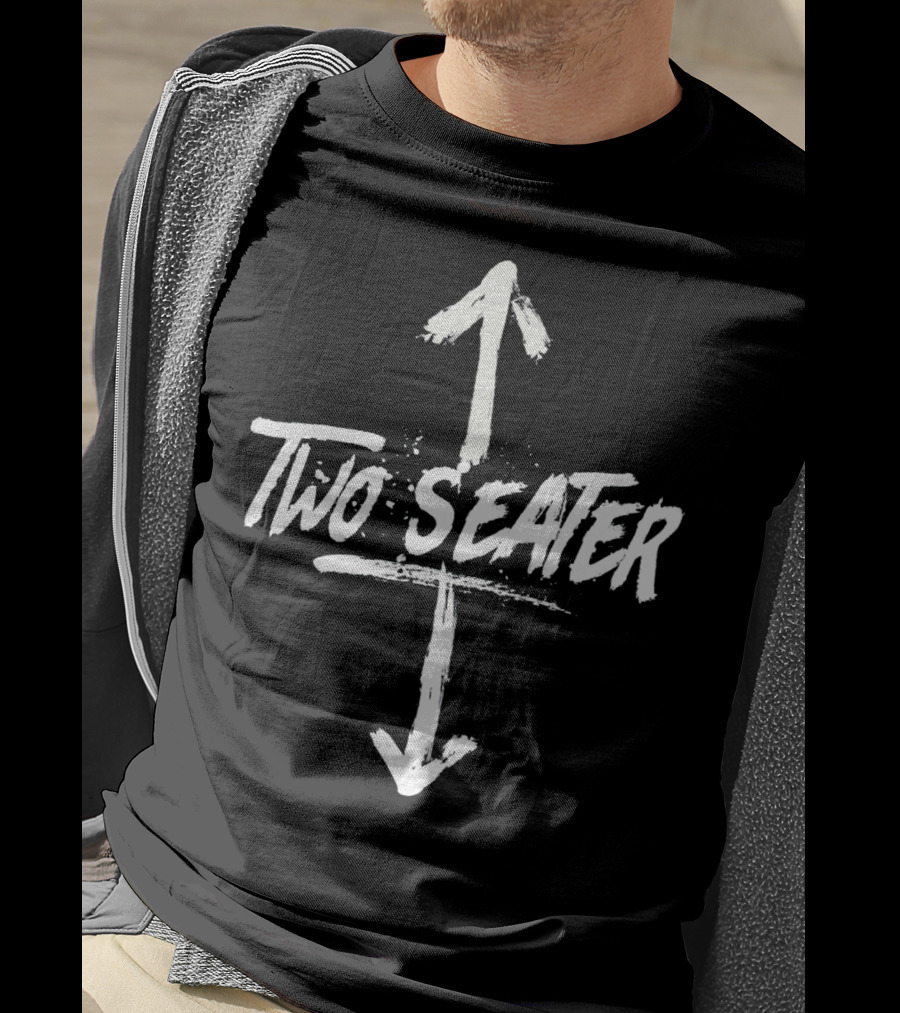 Dolphintee Two Seater Funny Gag Dad Arrow T-Shirt