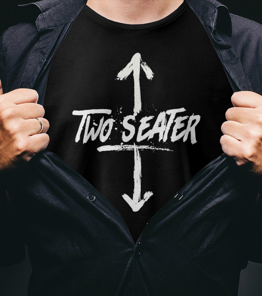 Dolphintee Two Seater Funny Gag Dad Arrow T-Shirt