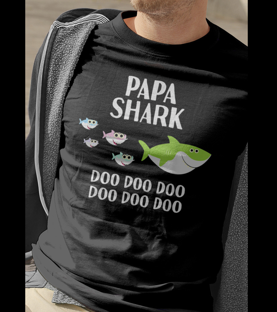Papa Shark Doo Doo Doo Doo Fathers Mens T-Shirt