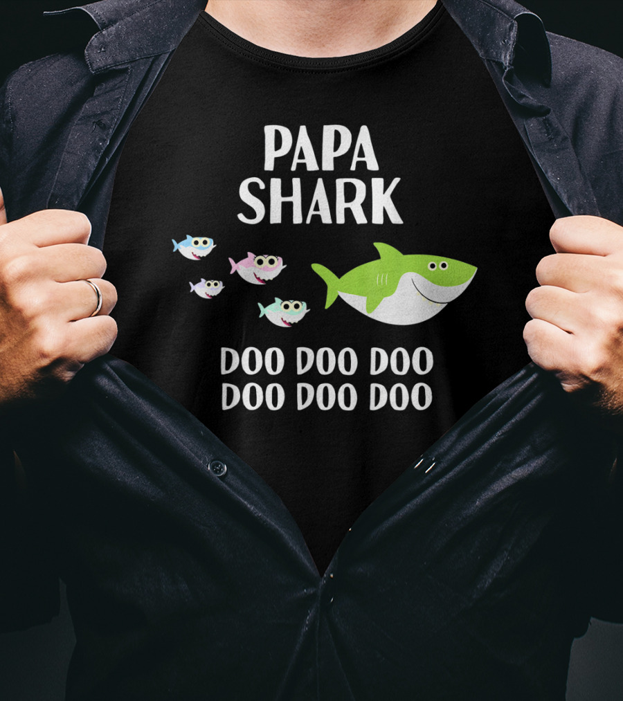 Papa Shark Doo Doo Doo Doo Fathers Mens T-Shirt