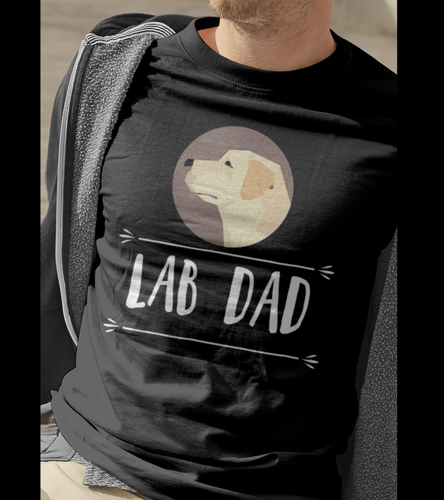Lab Dad Yellow Labrador Retriever Dog Circle Emblem T-Shirt