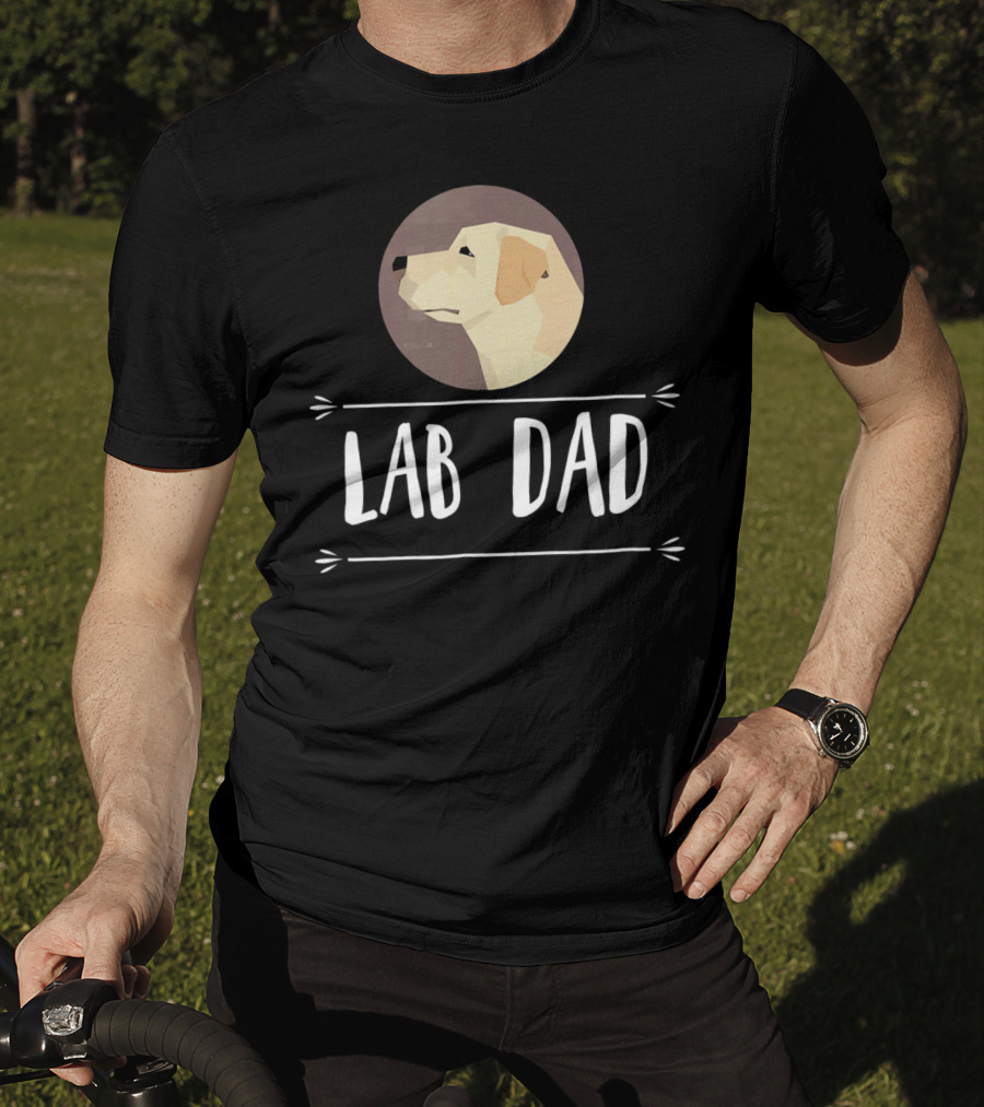 Lab Dad Yellow Labrador Retriever Dog Circle Emblem T-Shirt