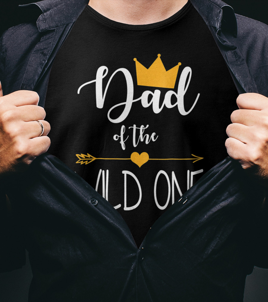 Dad Of The Wild One First Birthday Crown And Arrow T-Shirt