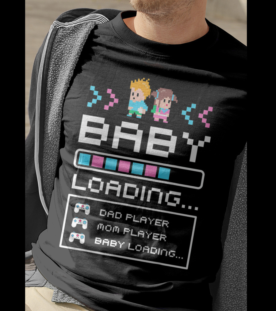 Baby Loading Dad Player Mom Player Gaming T-Shirt