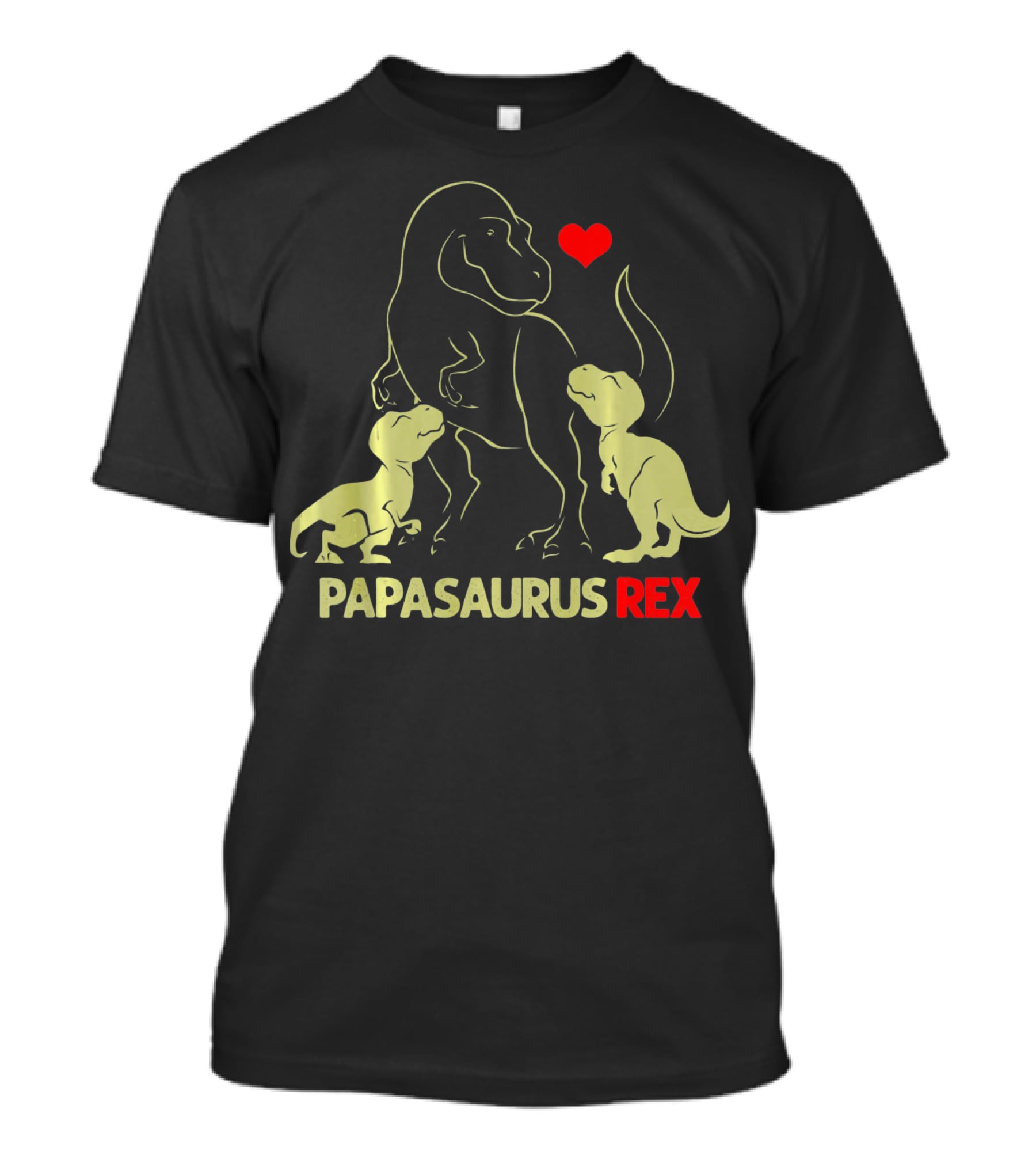Papasaurus Rex Dinosaur Heart Family Father's Day T-Shirt