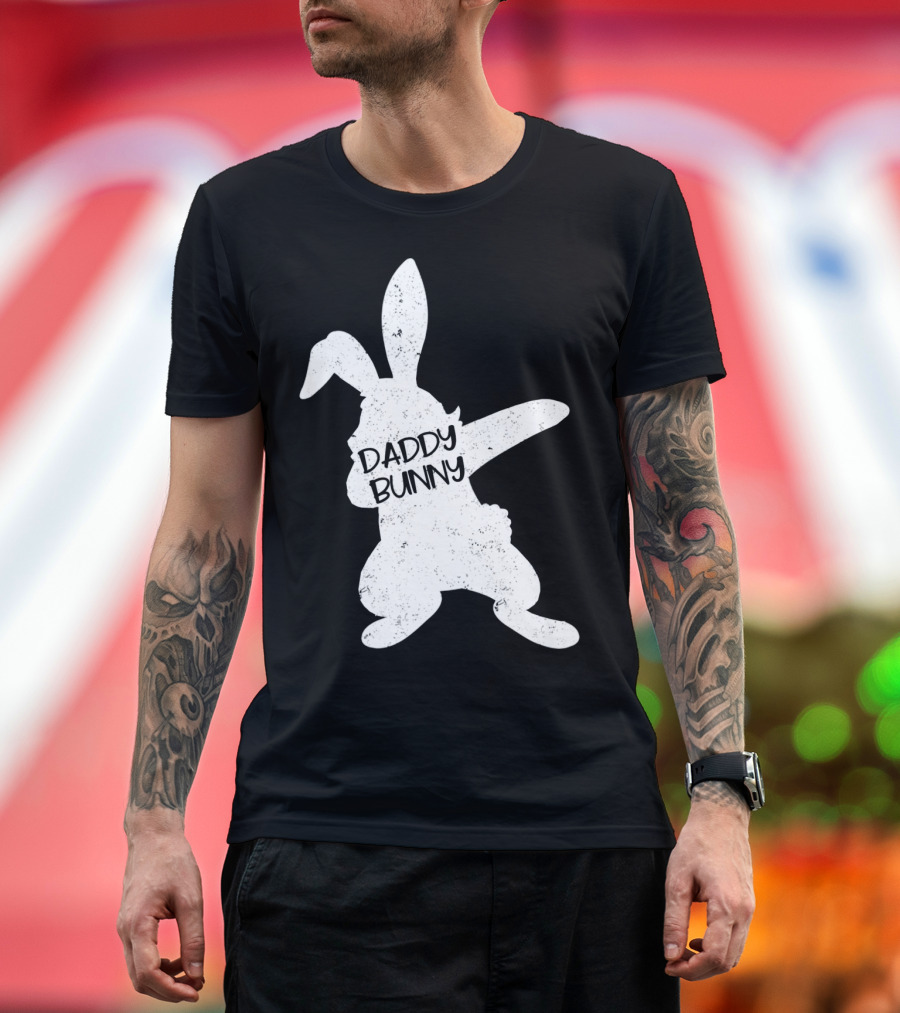 Daddy Bunny Dabbing Rabbit Cute Matching T-Shirt