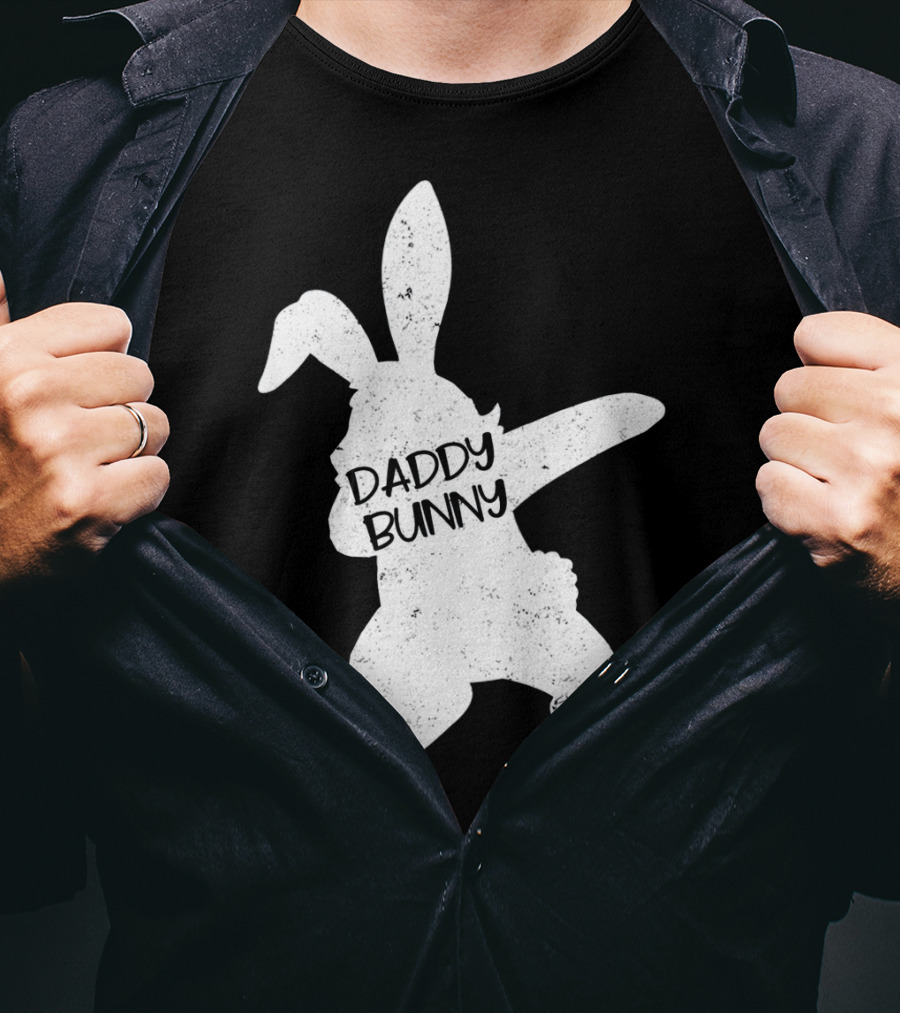 Daddy Bunny Dabbing Rabbit Cute Matching T-Shirt