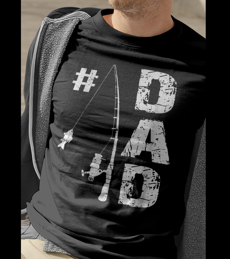 1 Dad Fishing Rod Catching Fish T-Shirt