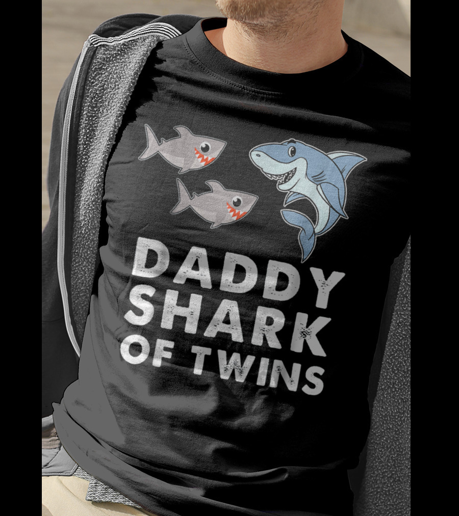 Daddy Shark Of Twins T-Shirt