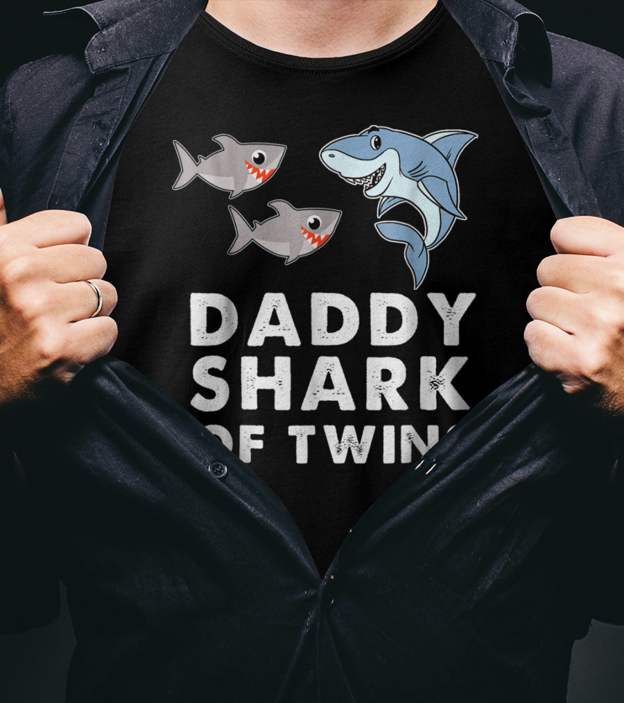 Daddy Shark Of Twins T-Shirt