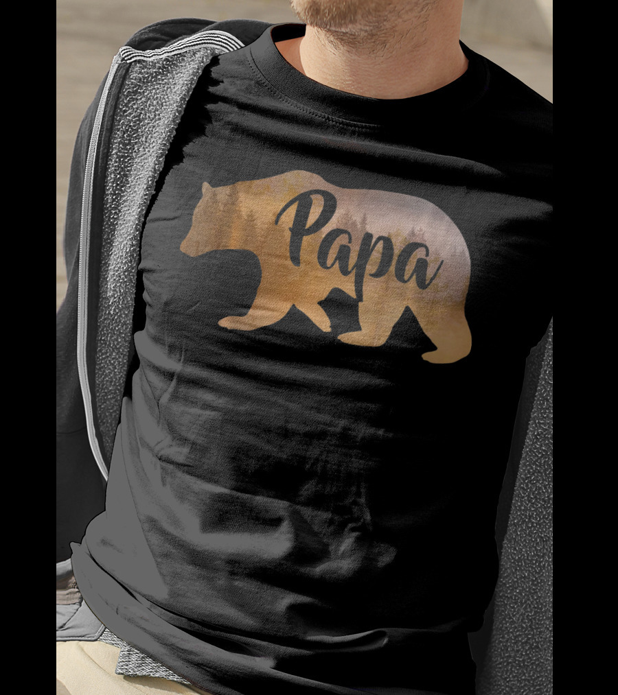 Papa Bear Forest Silhouette Mens Awesome T-Shirt