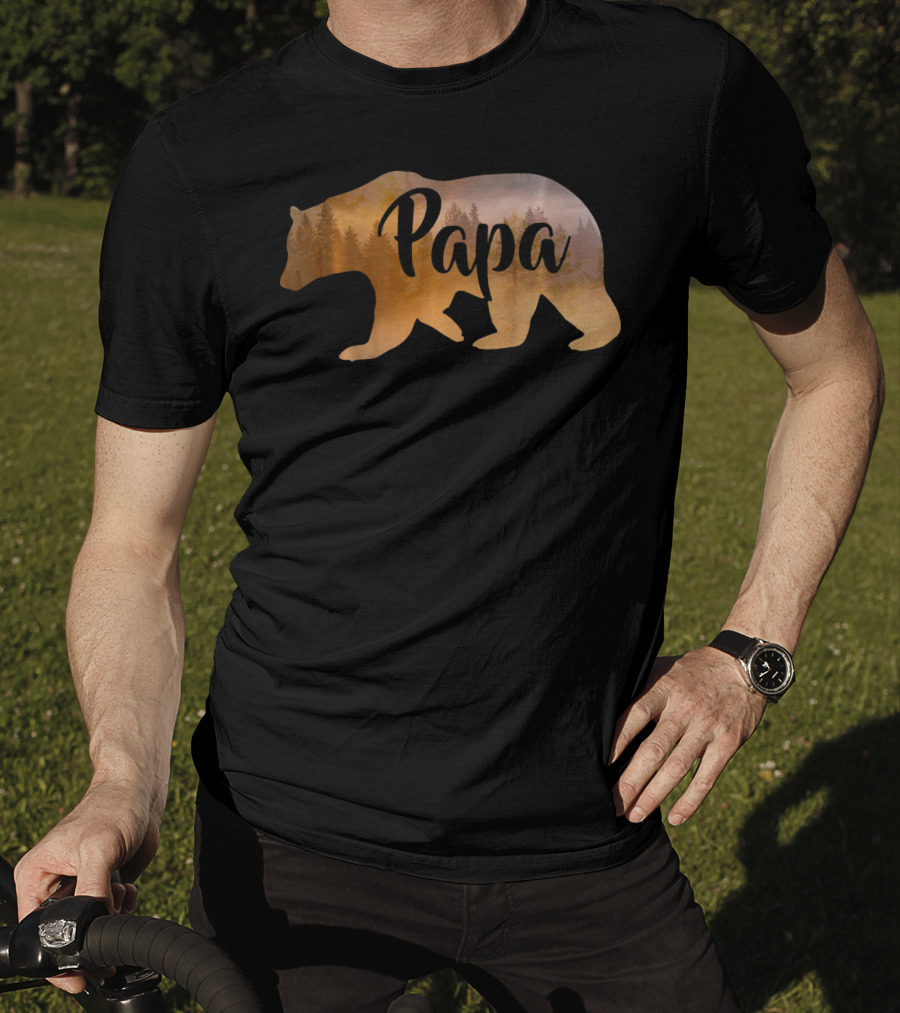 Papa Bear Forest Silhouette Mens Awesome T-Shirt