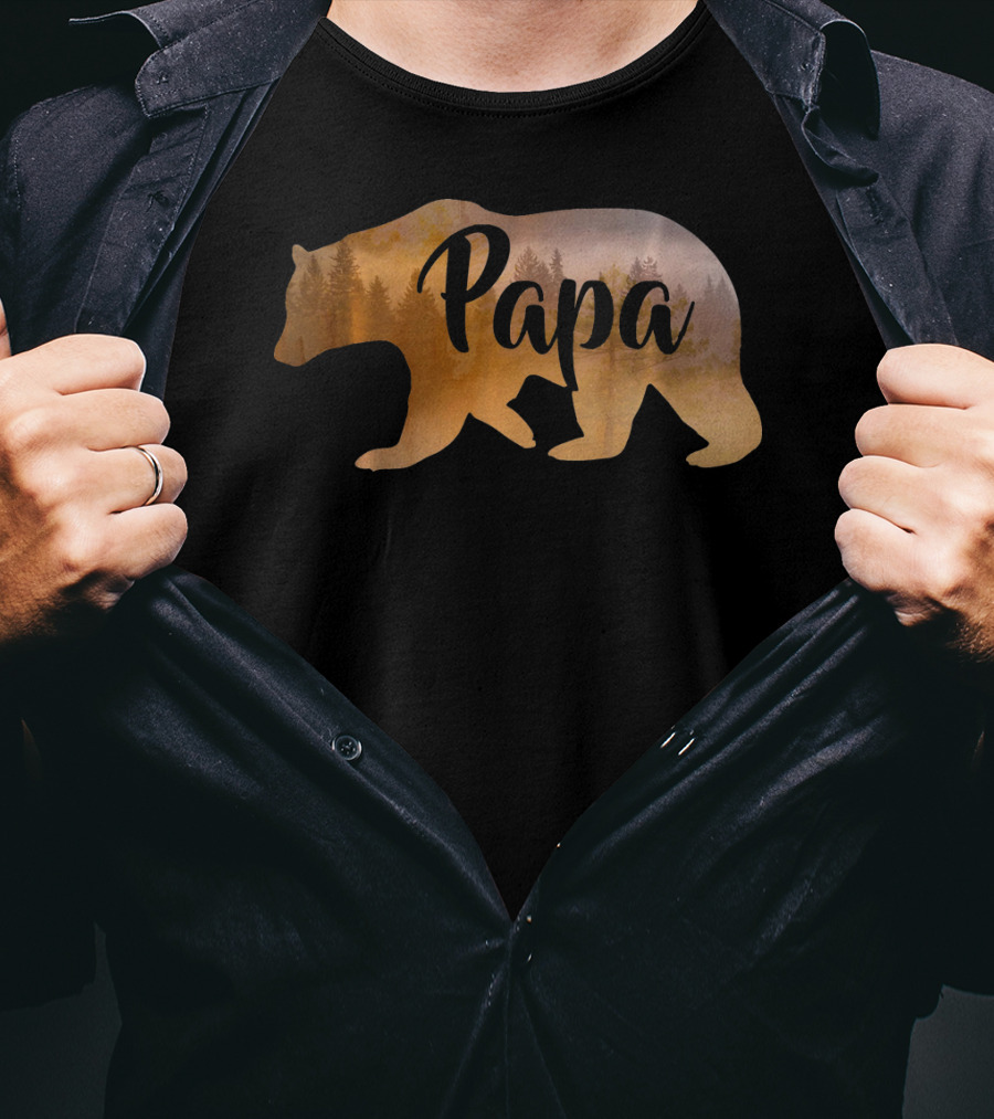 Papa Bear Forest Silhouette Mens Awesome T-Shirt