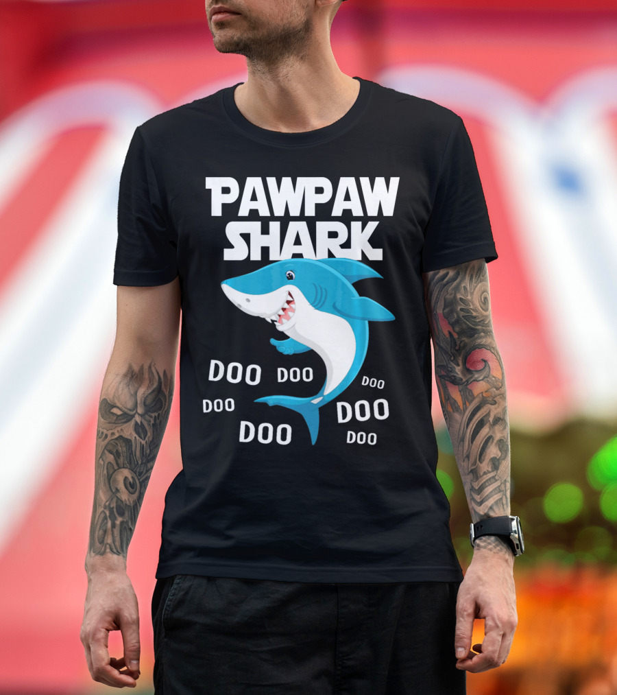 Pawpaw Shark Doo Doo Doo Grandpa Song T-Shirt