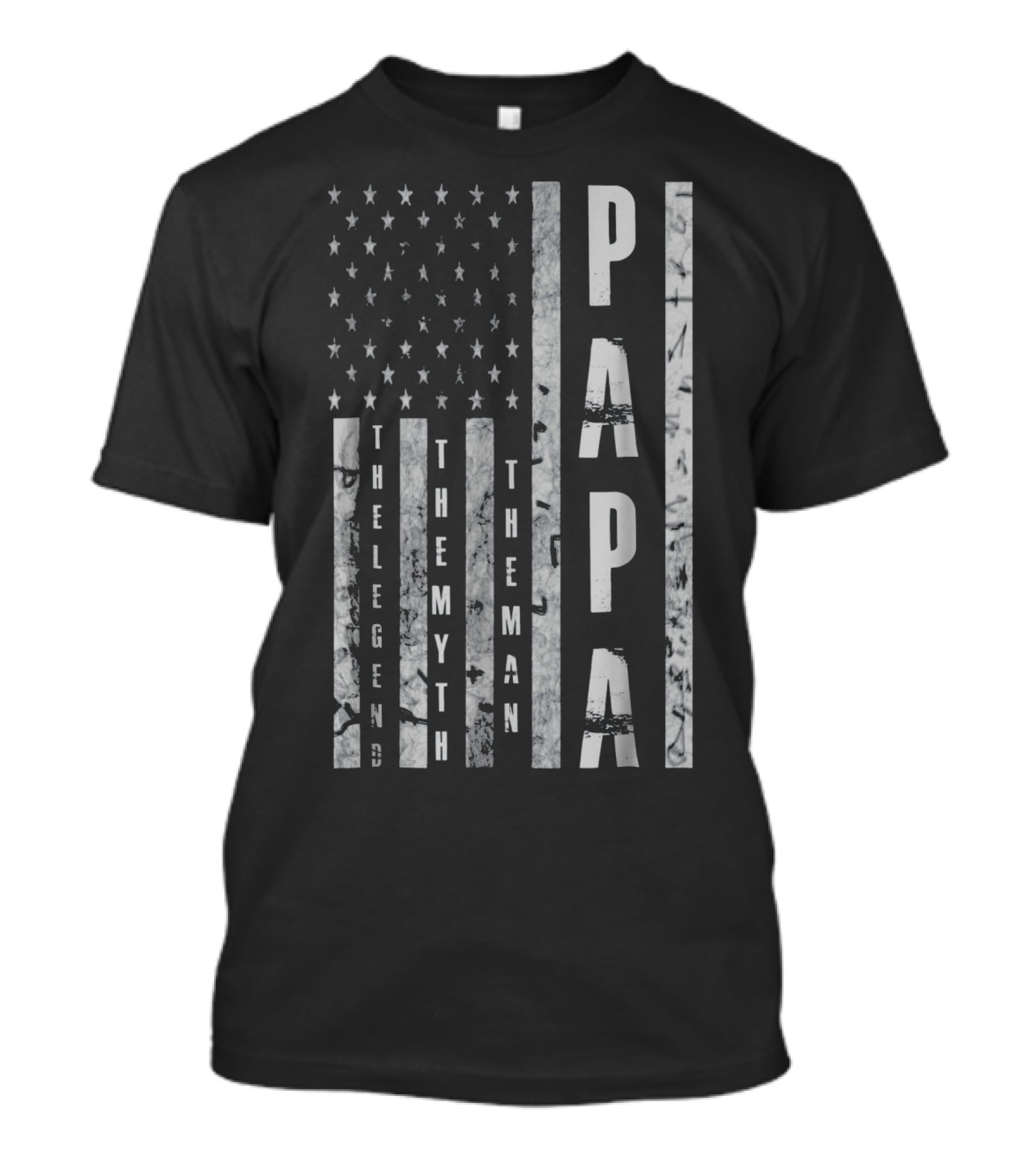 Papa The Man The Myth The Legend American Flag T-Shirt