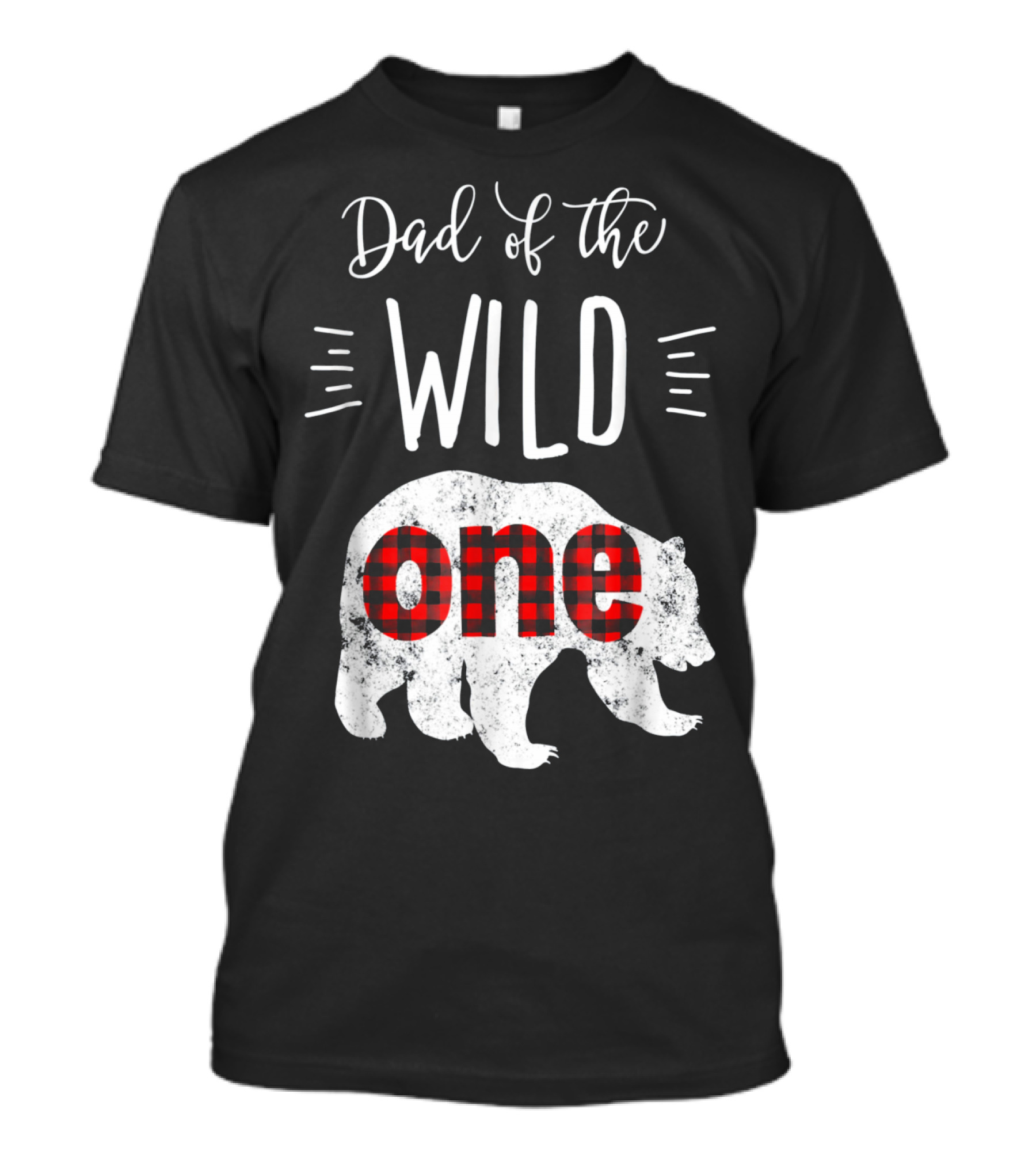 Dad Of The Wild One Bear Plaid T-Shirt