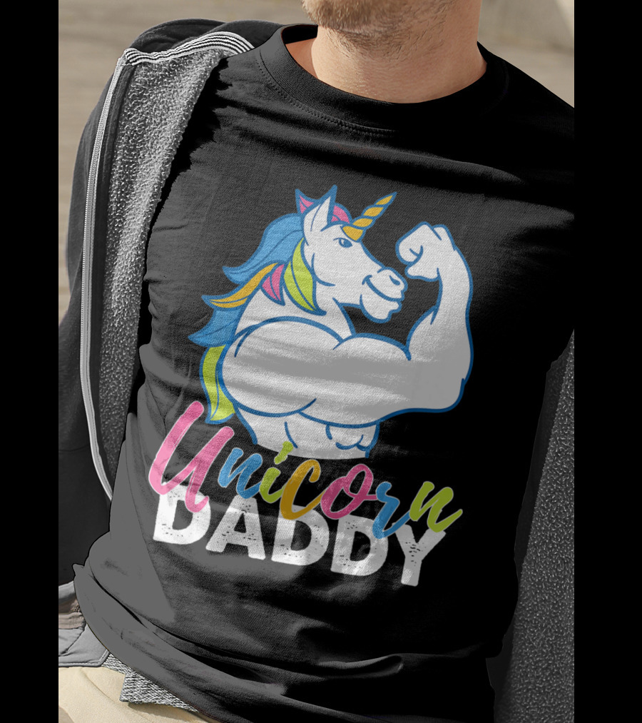 Unicorn Daddy Funny Gym Magic Bodybuil T-Shirt