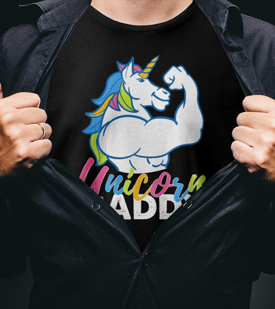 Unicorn Daddy Funny Gym Magic Bodybuil T-Shirt