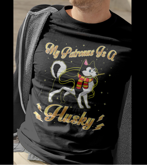 My Patronus Is A Husky Wizard Dog Frederick Scarves Spells Magic T-Shirt