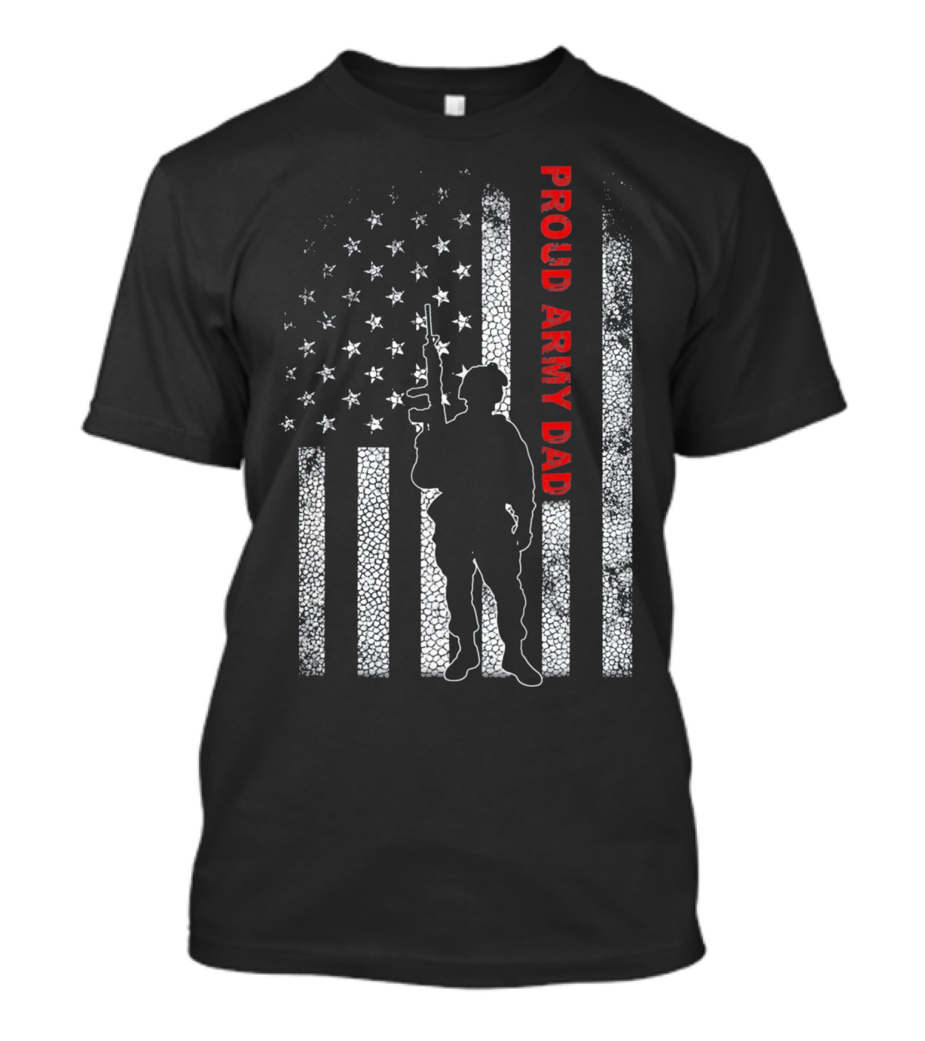 PROUD ARMY DAD American Flag Soldier T-Shirt