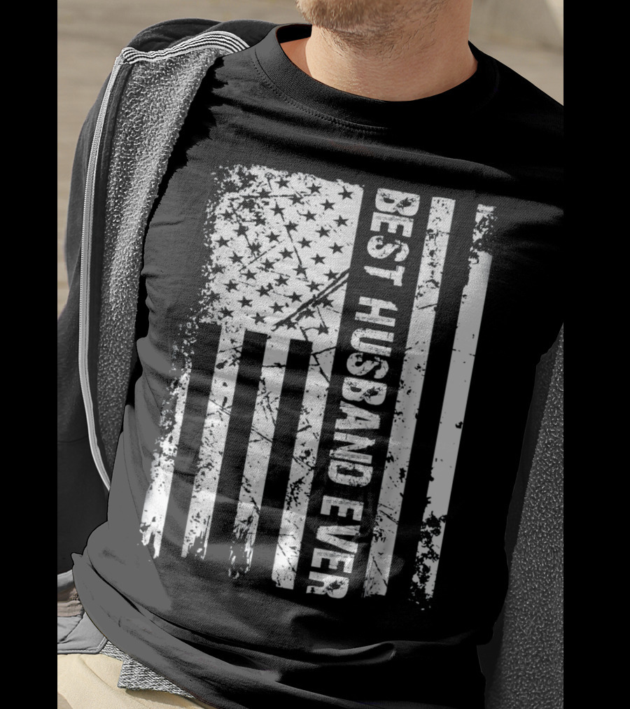 Best Husband Ever Distressed American Flag T-Shirt