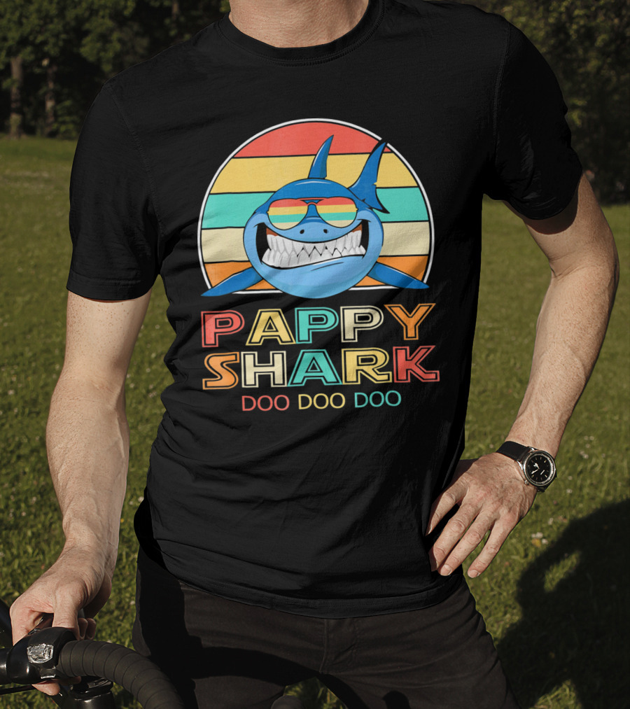 Pappy Shark Doo Doo Doo Retro Vintage T-Shirt
