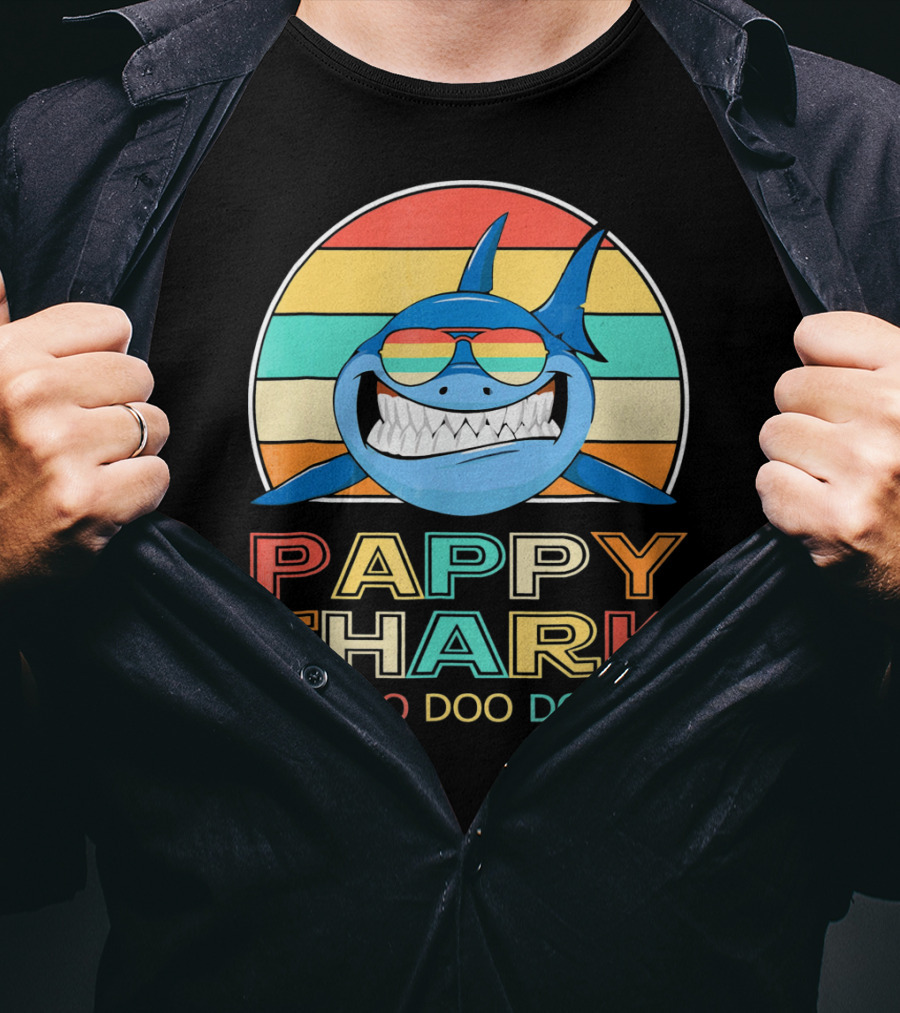 Pappy Shark Doo Doo Doo Retro Vintage T-Shirt