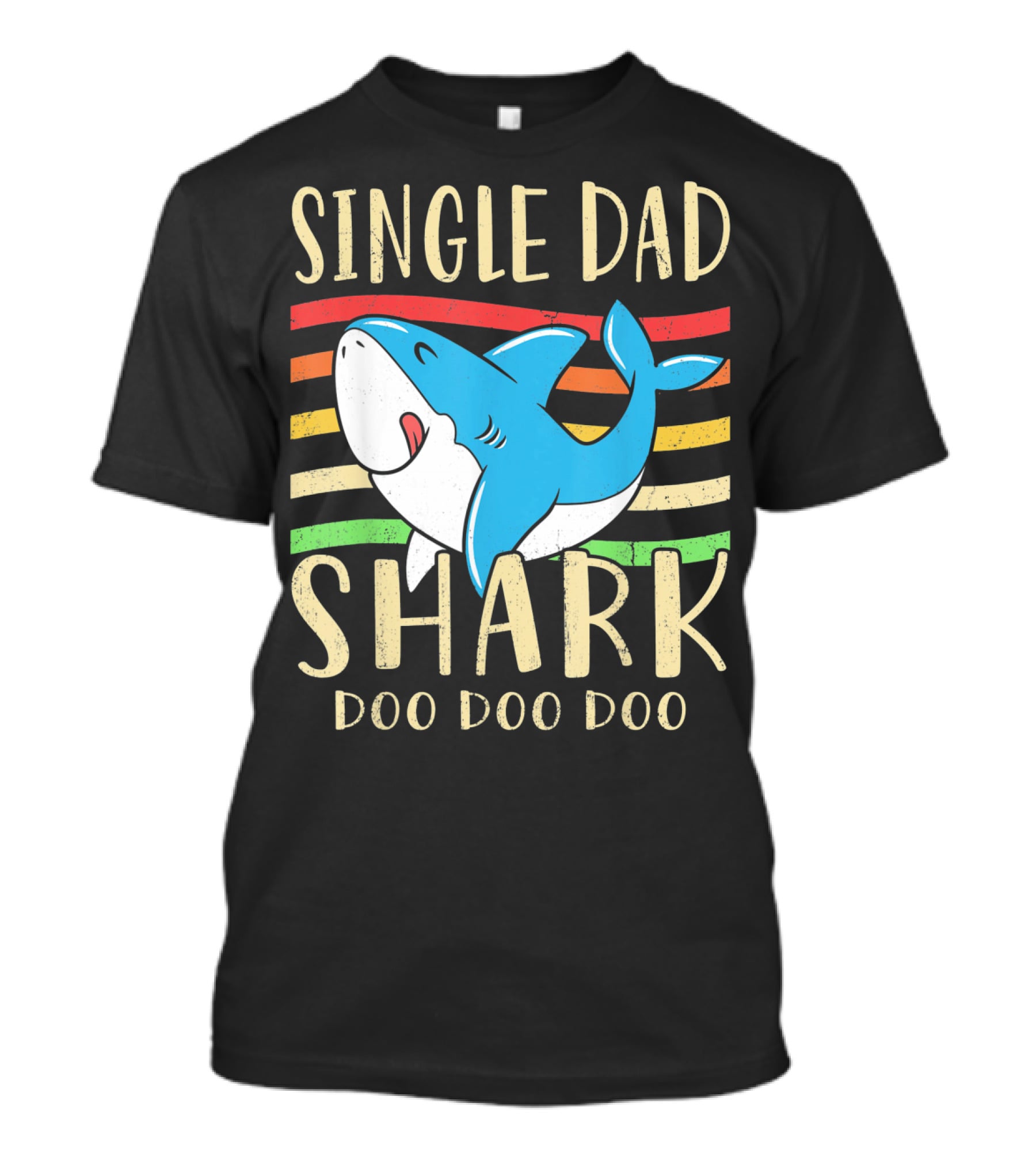 Single Dad Shark Doo Doo Doo Retro Vintage T-Shirt