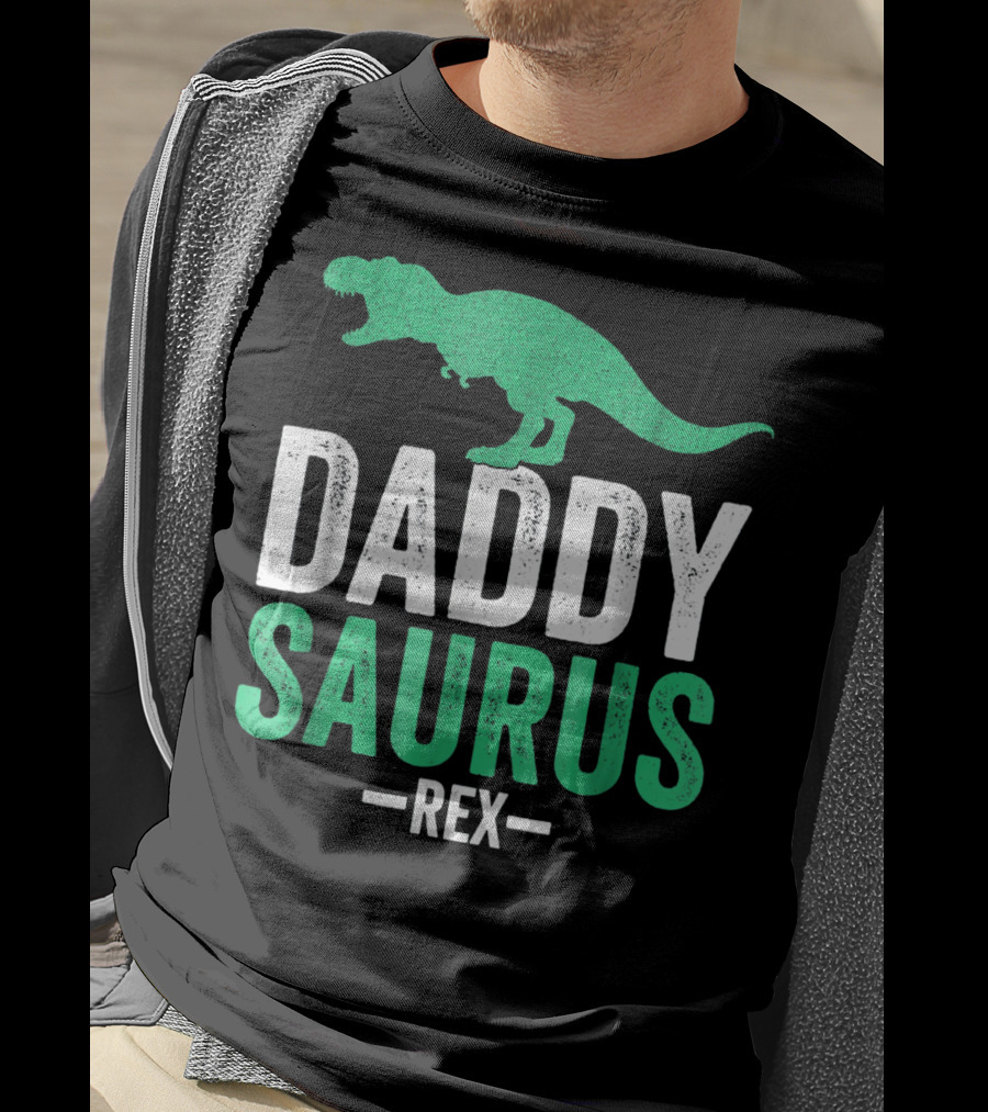 Daddysaurus Rex Funny Dad Mens Dinosaur T-Shirt