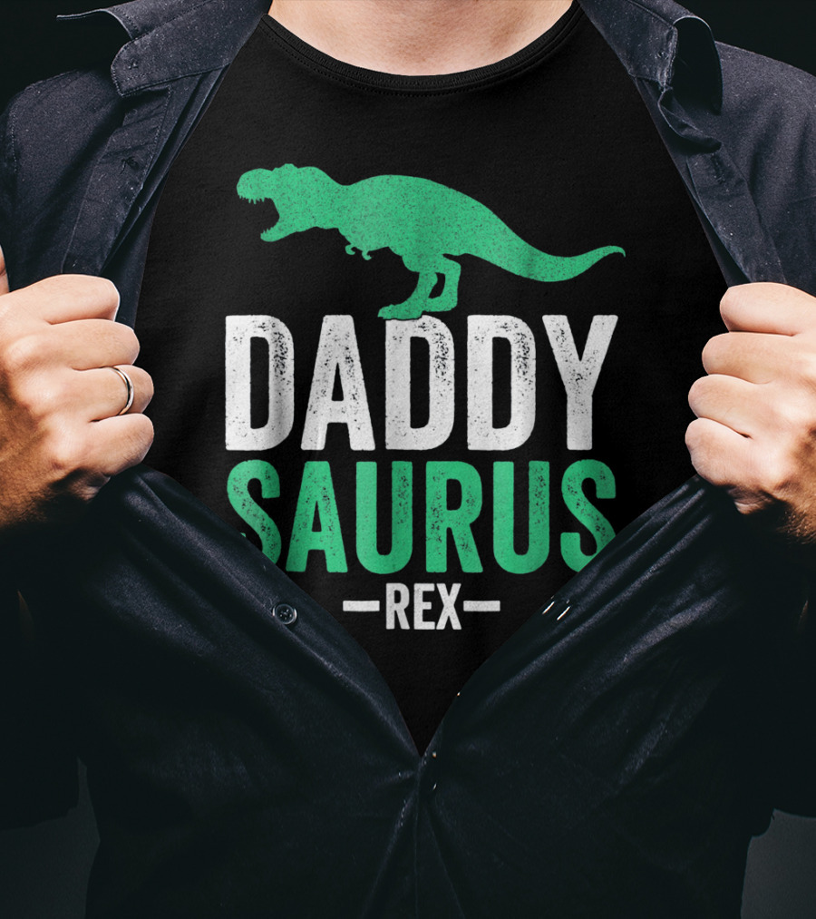 Daddysaurus Rex Funny Dad Mens Dinosaur T-Shirt