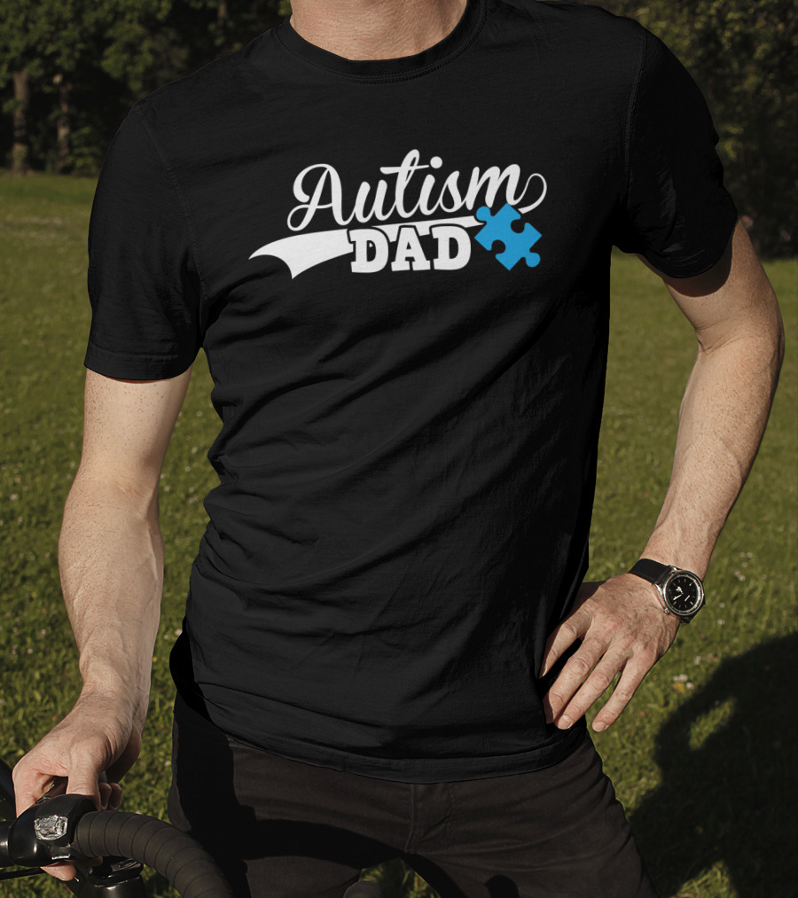 Autism Dad Puzzle Piece Awareness T-Shirt