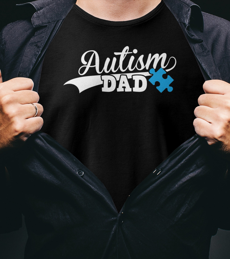 Autism Dad Puzzle Piece Awareness T-Shirt