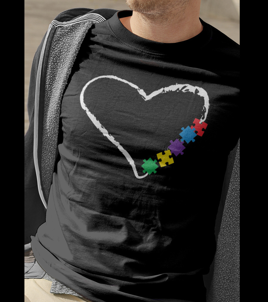 Autism Awareness Heart With Puzzle Pieces T-Shirt
