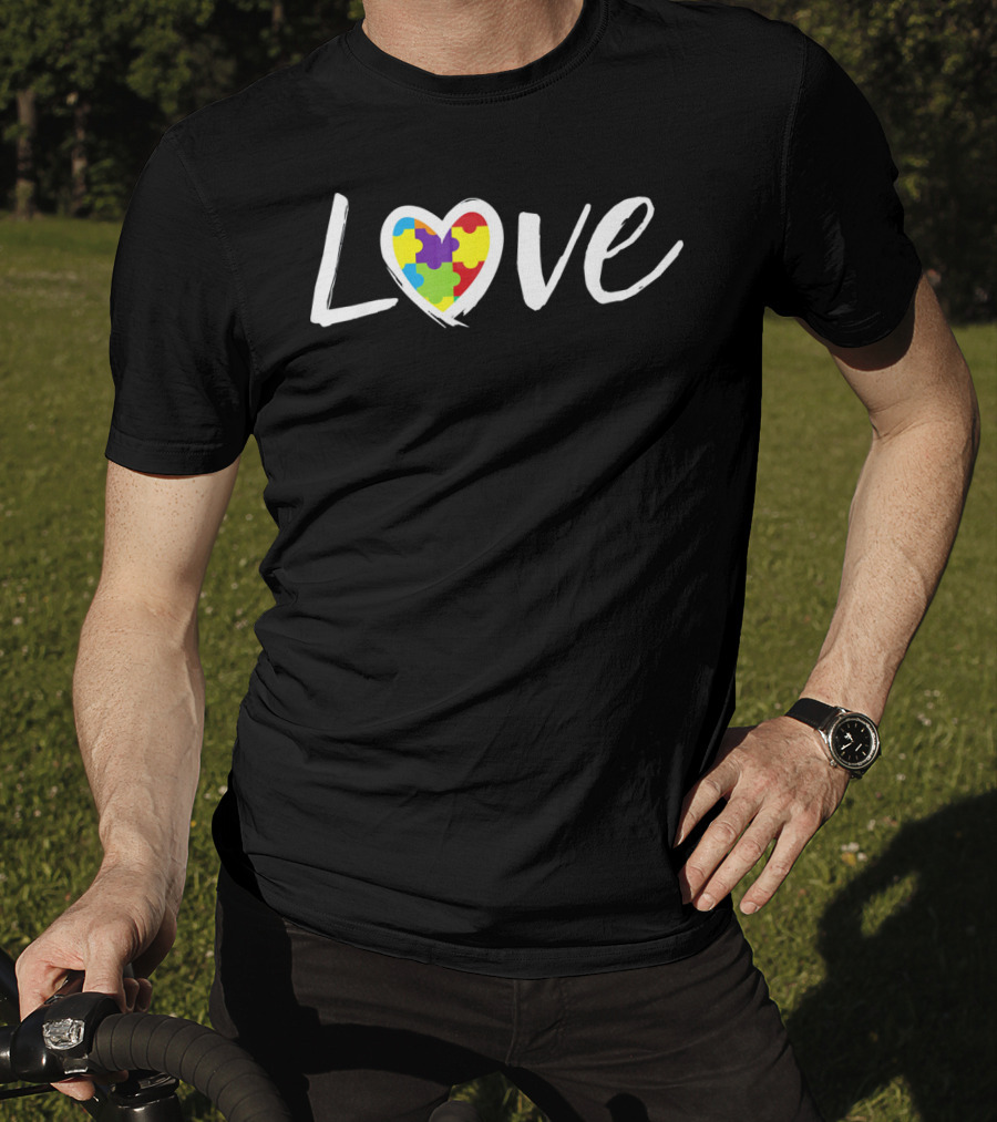 Autism Awareness Puzzle Heart Love T-Shirt