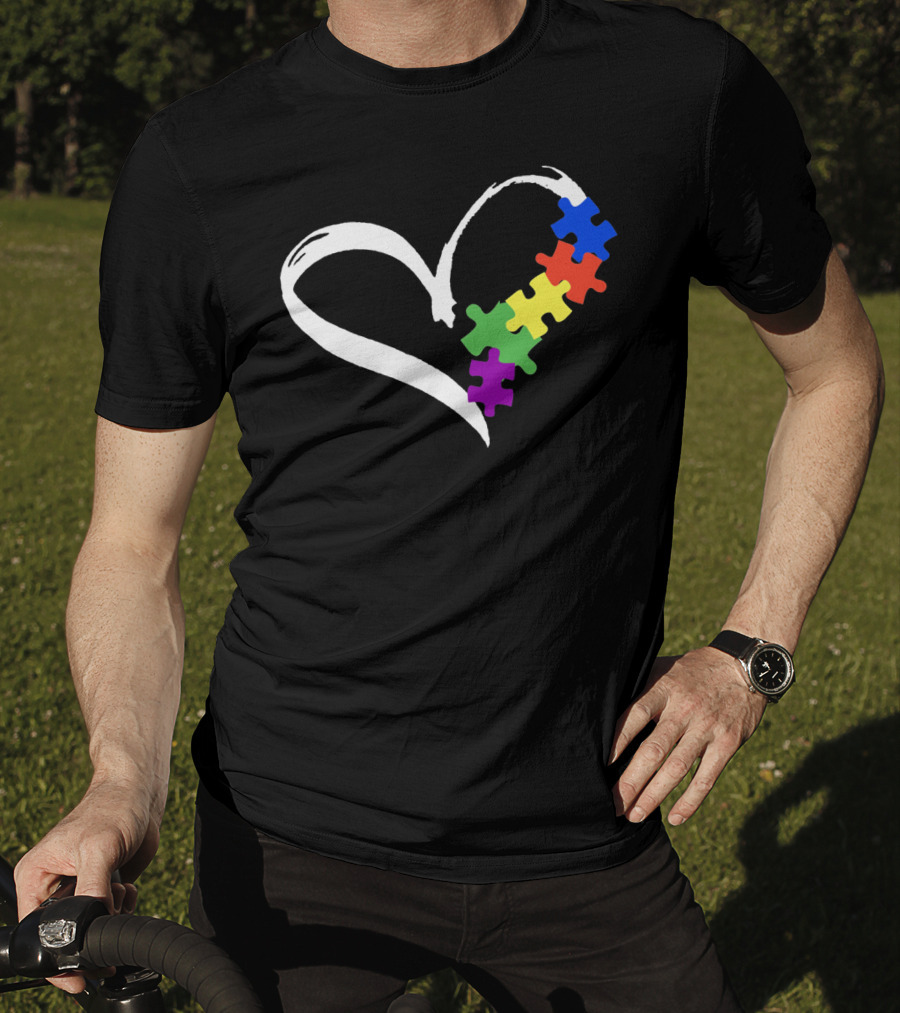 Puzzle Heart Autism Love T-Shirt