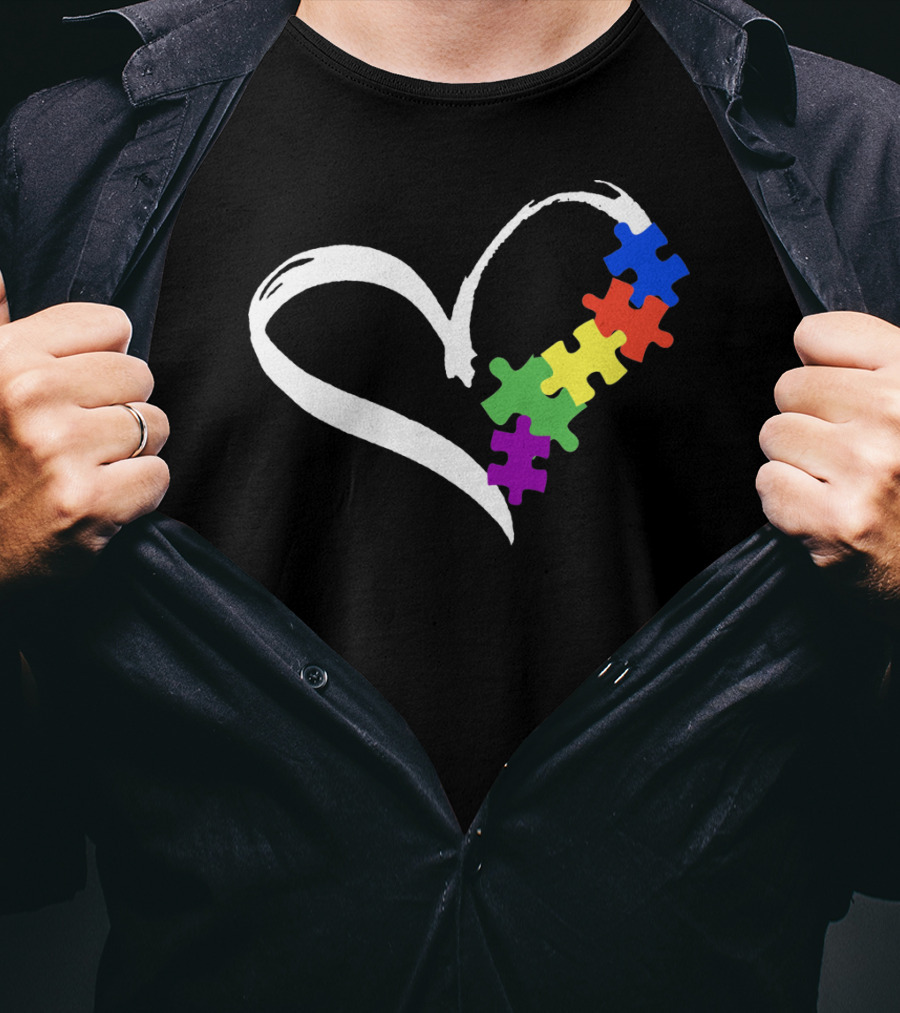 Puzzle Heart Autism Love T-Shirt
