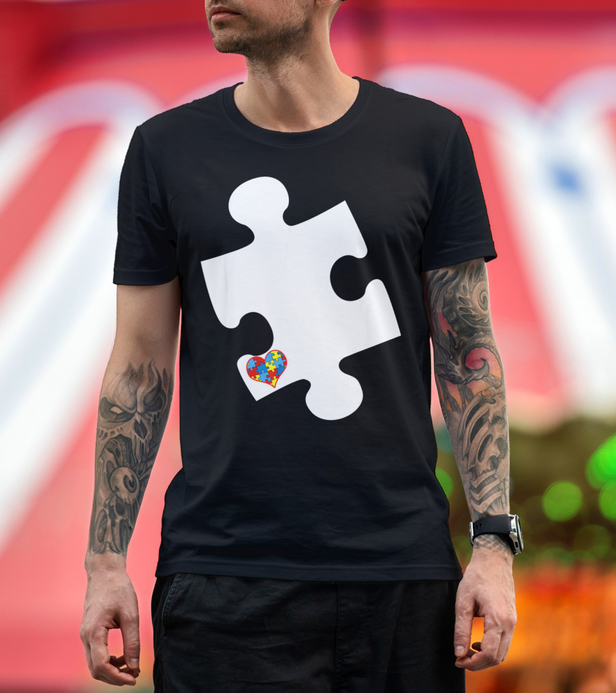 Awesome Love Autism Awareness Puzzle Heart Piece T-Shirt