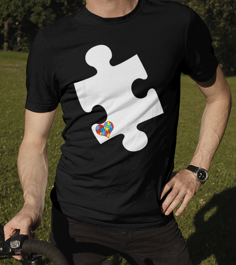 Awesome Love Autism Awareness Puzzle Heart Piece T-Shirt