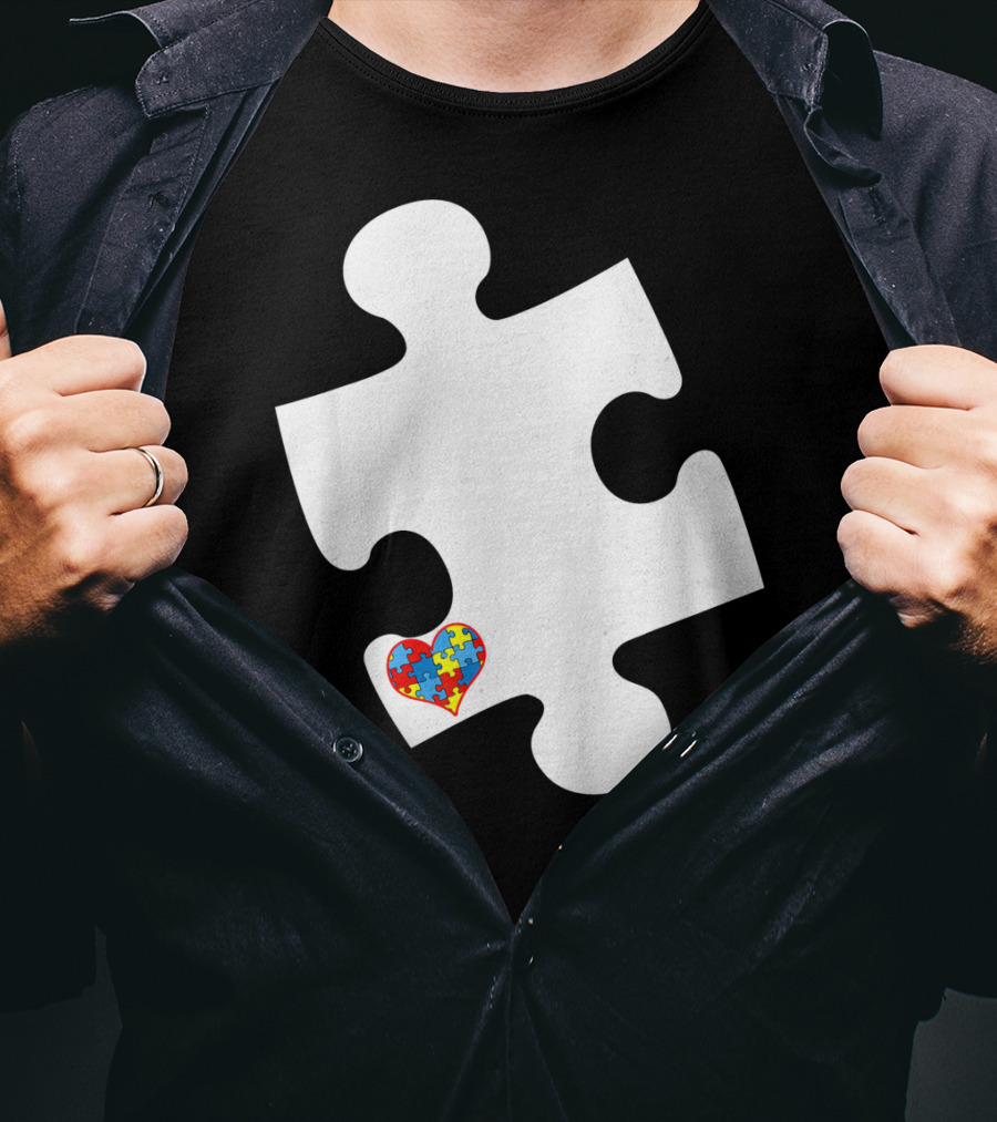 Awesome Love Autism Awareness Puzzle Heart Piece T-Shirt